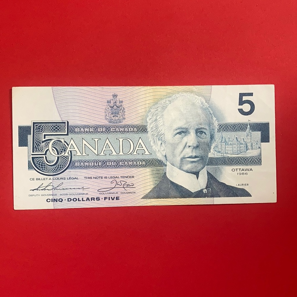 Vintage $5 Thiessen ENX 1986 Replacement Banknote